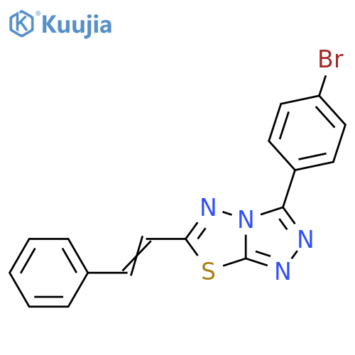 3-(4-bromophenyl)-6-[(E)-2-phenylethenyl]-[1,2,4]triazolo[3,4-b][1,3,4]thiadiazole structure