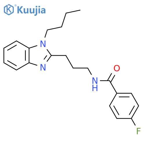 N-3-(1-butyl-1H-1,3-benzodiazol-2-yl)propyl-4-fluorobenzamide structure