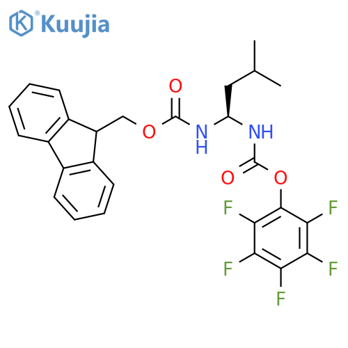 Carbamic acid, [(1R)-1-[[(9H-fluoren-9-ylmethoxy)carbonyl]amino]-3-methylbutyl]-, pentafluorophenyl ester (9CI) structure