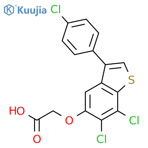 ACETIC ACID, [[6,7-DICHLORO-3-(4-CHLOROPHENYL)BENZO[B]THIEN-5-YL]OXY]- structure