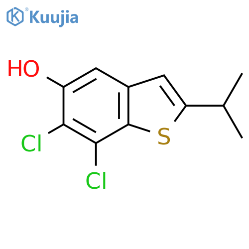 Benzo[b]thiophene-5-ol, 6,7-dichloro-2-(1-methylethyl)- structure