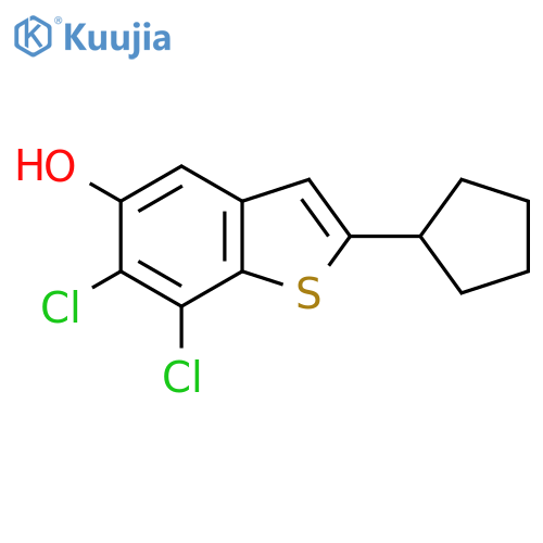 BENZO[B]THIOPHENE-5-OL, 6,7-DICHLORO-2-CYCLOPENTYL- structure