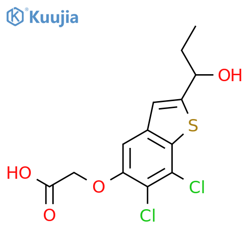 ACETIC ACID, [[6,7-DICHLORO-2-(1-HYDROXYPROPYL)BENZO[B]THIEN-5-YL]OXY]- structure