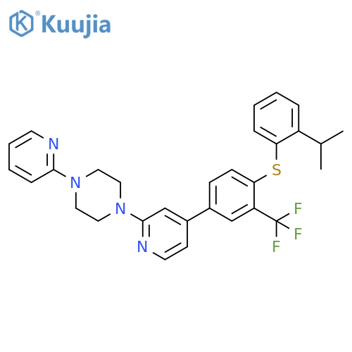 Piperazine, 1-[4-[4-[[2-(1-methylethyl)phenyl]thio]-3-(trifluoromethyl)phenyl]-2-pyridinyl]-4-(2-pyridinyl)- structure