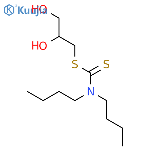 Carbamodithioic acid, dibutyl-, 2,3-dihydroxypropyl ester structure