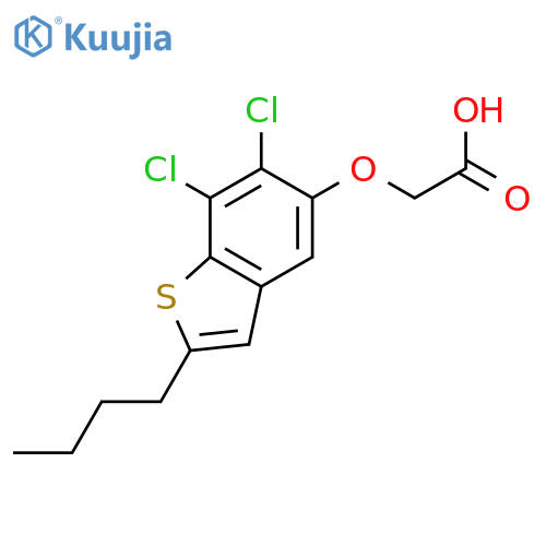 Acetic acid, [(2-butyl-6,7-dichlorobenzo[b]thien-5-yl)oxy]- structure