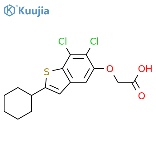 ACETIC ACID, [(6,7-DICHLORO-2-CYCLOHEXYLBENZO[B]THIEN-5-YL)OXY]- structure