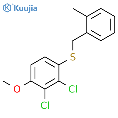 BENZENE, 2,3-DICHLORO-1-METHOXY-4-[[(2-METHYLPHENYL)METHYL]THIO]- structure