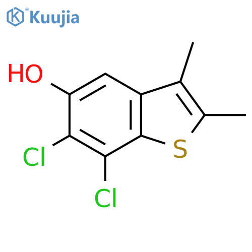 Benzo[b]thiophene-5-ol, 6,7-dichloro-2,3-dimethyl- structure