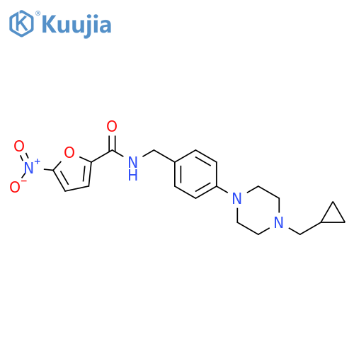 2-Furancarboxamide, N-[[4-[4-(cyclopropylmethyl)-1-piperazinyl]phenyl]methyl]-5-nitro- structure
