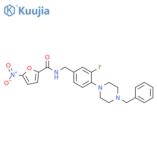 2-Furancarboxamide,N-[[3-fluoro-4-[4-(phenylmethyl)-1-piperazinyl]phenyl]methyl]-5-nitro- structure