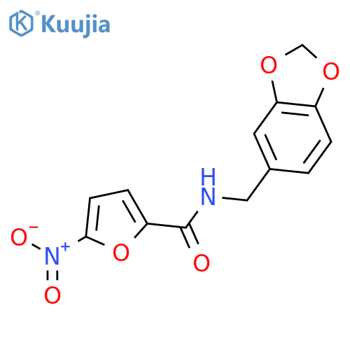 2-Furancarboxamide, N-(1,3-benzodioxol-5-ylmethyl)-5-nitro- structure