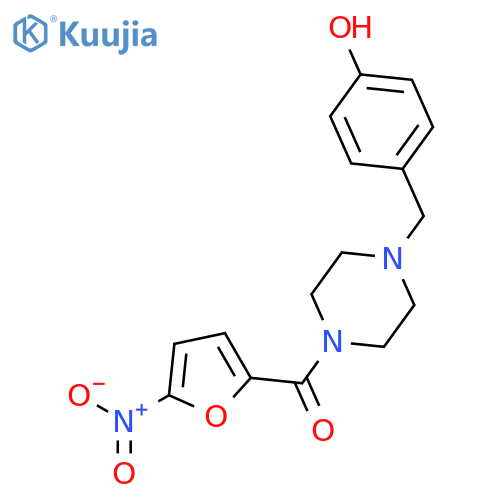 Piperazine, 1-[(4-hydroxyphenyl)methyl]-4-[(5-nitro-2-furanyl)carbonyl]- structure