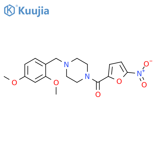 Piperazine,1-[(2,4-dimethoxyphenyl)methyl]-4-[(5-nitro-2-furanyl)carbonyl]- structure