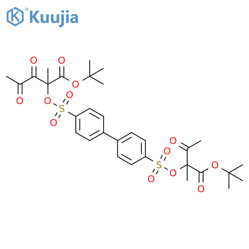 Pentanoic acid,2-[[[4'-[[1-[(1,1-dimethylethoxy)carbonyl]-1-methyl-2-oxopropoxy]sulfonyl][1,1'-biphenyl]-4-yl]sulfonyl]oxy]-2-methyl-3,4-dioxo-, 1,1-dimethylethylester structure