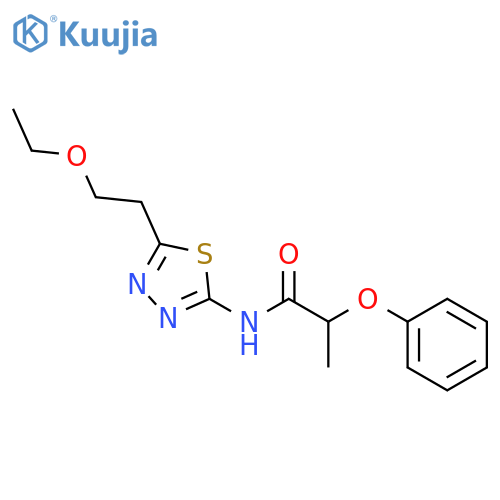 N-[5-(2-Ethoxy-ethyl)-[1,3,4]thiadiazol-2-yl]-2-phenoxy-propionamide structure