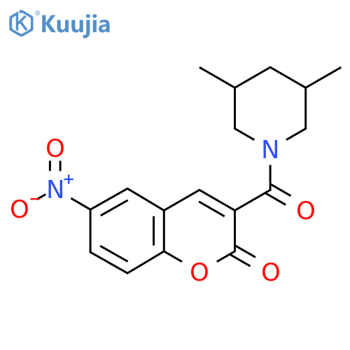 3-(3,5-dimethylpiperidine-1-carbonyl)-6-nitro-2H-chromen-2-one structure