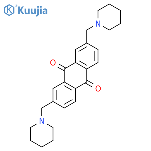 9,10-ANTHRACENEDIONE, 2,7-BIS(1-PIPERIDINYLMETHYL)- structure