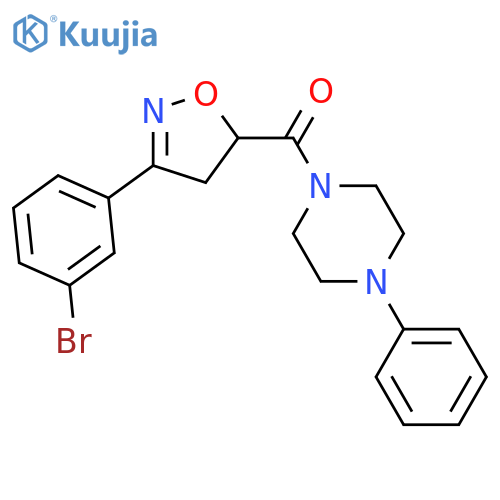 1-{[3-(3-bromophenyl)-4,5-dihydro-5-isoxazolyl]carbonyl}-4-phenylpiperazine structure