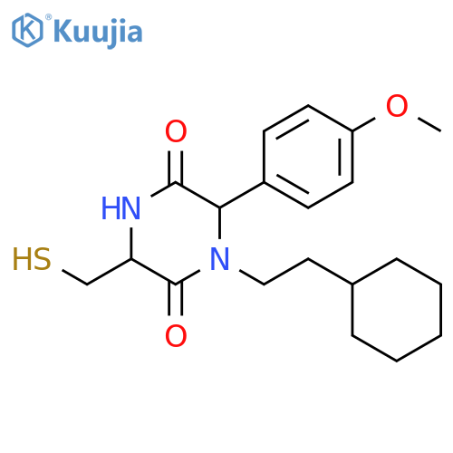 2,5-Piperazinedione,1-(2-cyclohexylethyl)-3-(mercaptomethyl)-6-(4-methoxyphenyl)- structure