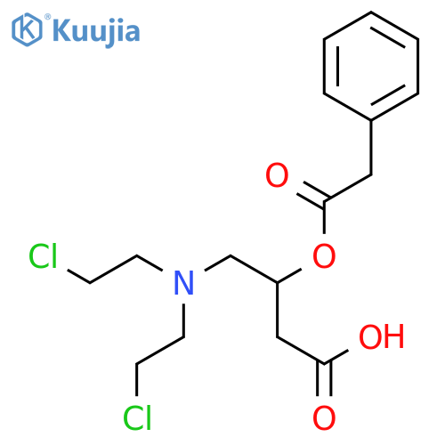 Benzeneacetic acid, 2-[bis(2-chloroethyl)amino]-1-(carboxymethyl)ethyl ester structure