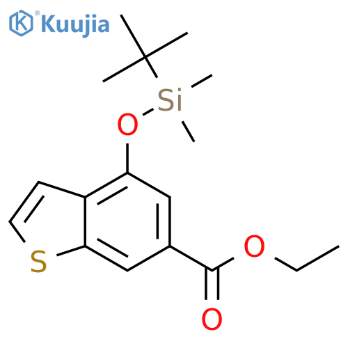 Benzo[b]thiophene-6-carboxylic acid,  4-[[(1,1-dimethylethyl)dimethylsilyl]oxy]-, ethyl ester structure