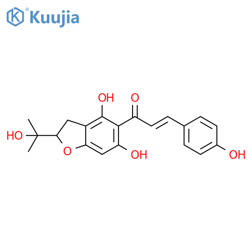 2-Propen-1-one,1-[2,3-dihydro-4,6-dihydroxy-2-(1-hydroxy-1-methylethyl)-5-benzofuranyl]-3-(4-hydroxyphenyl)-, (2E)- structure