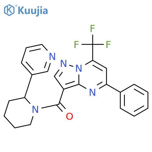 <br>5-phenyl-3-{[2-(3-pyridinyl)-1-piperidinyl]carbonyl}-7-(trifluoromethyl)pyr azolo[1,5-a]pyrimidine structure