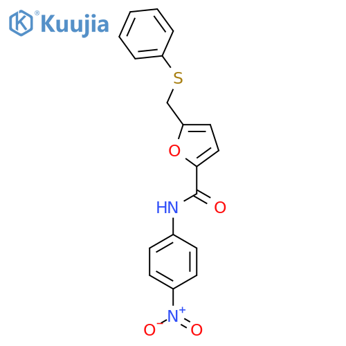 N-(4-nitrophenyl)-5-(phenylsulfanyl)methylfuran-2-carboxamide structure