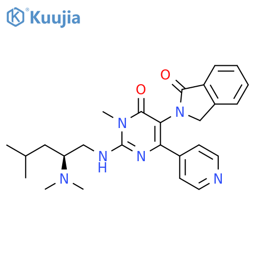 1H-Isoindol-1-one,2-[2-[[(2S)-2-(dimethylamino)-4-methylpentyl]amino]-1,6-dihydro-1-methyl-6-oxo-4-(4-pyridinyl)-5-pyrimidinyl]-2,3-dihydro- structure