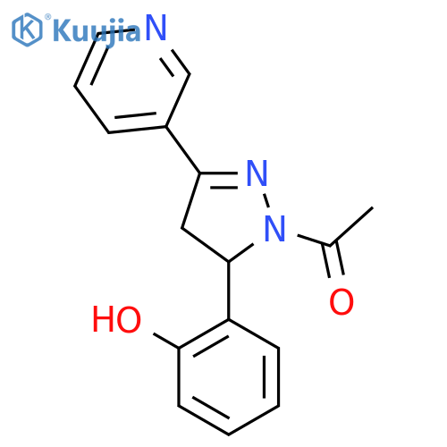 1-[5-(2-hydroxyphenyl)-3-(pyridin-3-yl)-4,5-dihydro-1H-pyrazol-1-yl]ethan-1-one structure
