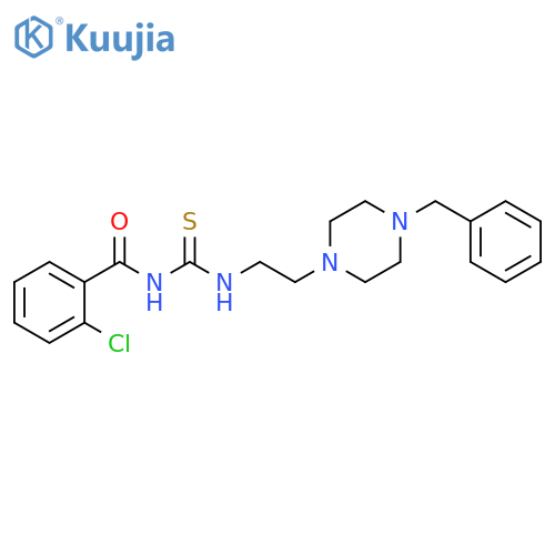 Benzamide, 2-chloro-N-[[[2-[4-(phenylmethyl)-1-piperazinyl]ethyl]amino]thioxomethyl]- structure