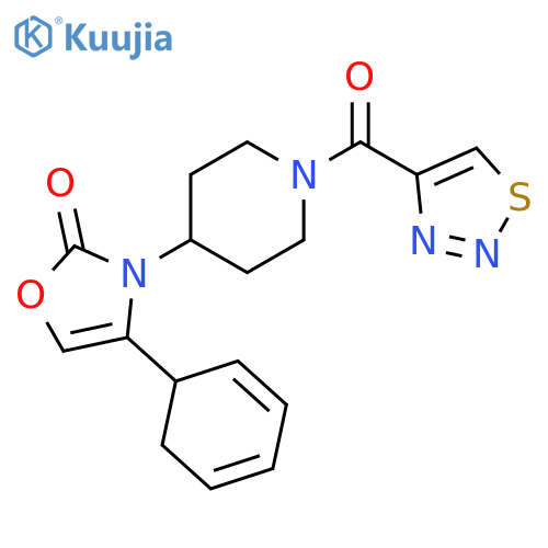 Piperidine,4-[4-(2,4-cyclohexadien-1-yl)-2-oxo-3(2H)-oxazolyl]-1-(1,2,3-thiadiazol-4-ylcarbonyl)- structure