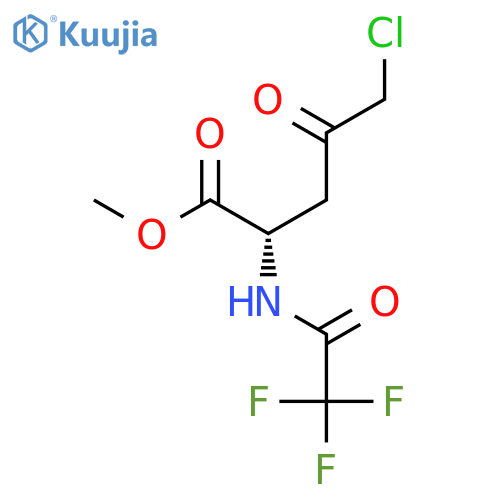 L-Norvaline, 5-chloro-4-oxo-N-(trifluoroacetyl)-, methyl ester structure