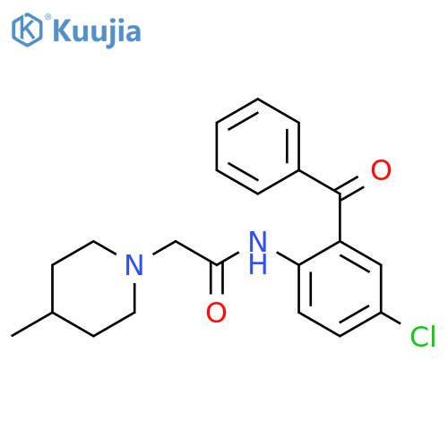 N-(2-benzoyl-4-chlorophenyl)-2-(4-methylpiperidin-1-yl)acetamide structure