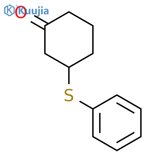 Cyclohexanone, 3-(phenylthio)-, (±)- structure