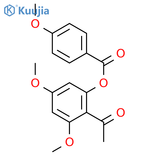 Benzoic acid, 4-methoxy-, 2-acetyl-3,5-dimethoxyphenyl ester structure