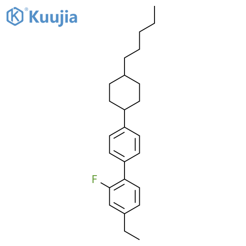 trans-4-ethyl-2-fluoro-4'-(4-pentylcyclohexyl)-1,1'-biphenyl structure