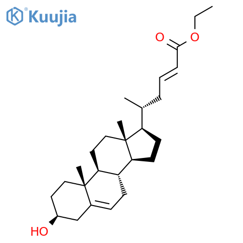 ethyl (R)-5-((3S,8S,9S,10R,13R,14S,17R)-3-hydroxy-10,13-dimethyl-2,3,4,7,8,9,10,11,12,13,14,15,16,17-tetradecahydro-1H-cyclopenta[a]phenanthren-17-yl)hex-2-enoate structure