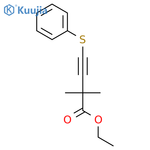 3-BUTYNOIC ACID, 2,2-DIMETHYL-4-(PHENYLTHIO)-, ETHYL ESTER structure