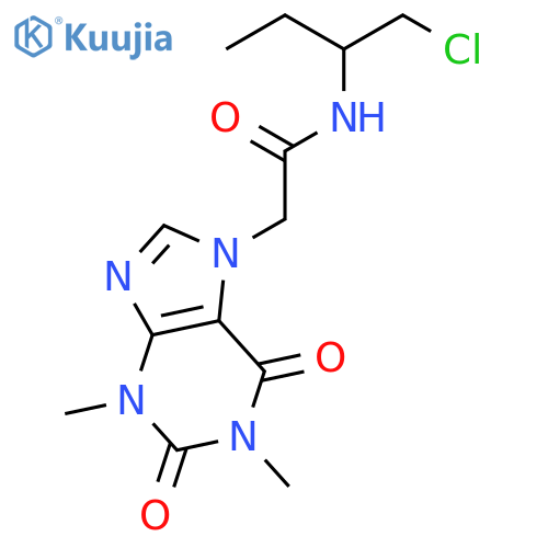 N-[(1R)-1-(chloromethyl)propyl]-2-(1,3-dimethyl-2,6-dioxo-1,2,3,6-tetrahydro-7H-purin-7-yl)acetamide structure