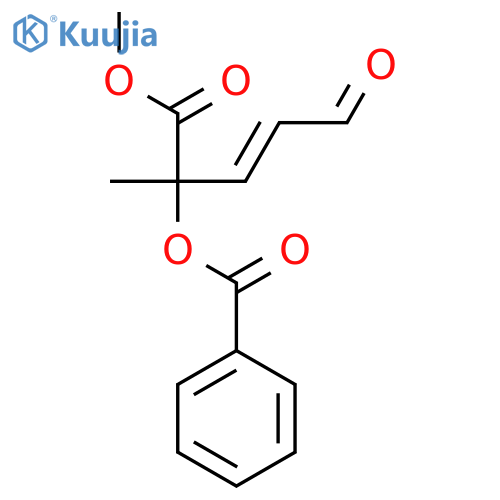 3-Pentenoic acid, 2-(benzoyloxy)-2-methyl-5-oxo-, methyl ester, (E)- structure