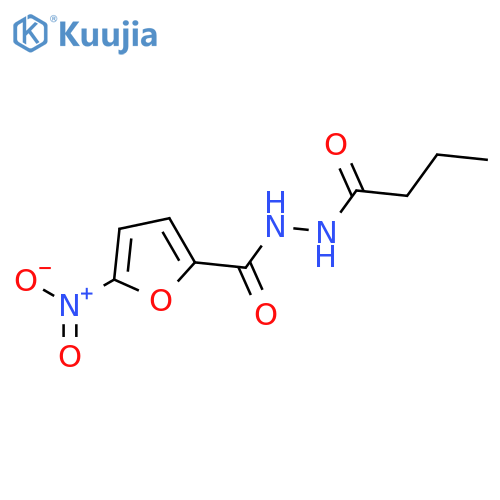2-Furancarboxylic acid, 5-nitro-, 2-(1-oxobutyl)hydrazide structure