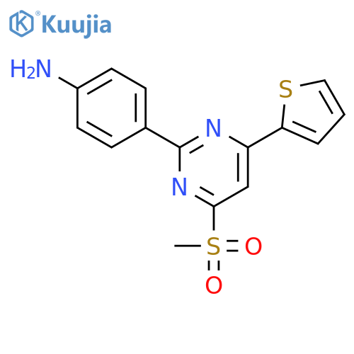 Benzenamine, 4-[4-(methylsulfonyl)-6-(2-thienyl)-2-pyrimidinyl]- structure
