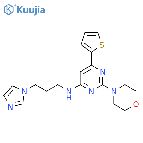 4-Pyrimidinamine, N-[3-(1H-imidazol-1-yl)propyl]-2-(4-morpholinyl)-6-(2-thienyl)- structure