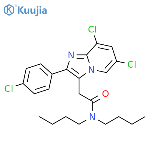 Imidazo[1,2-a]pyridine-3-acetamide, N,N-dibutyl-6,8-dichloro-2-(4-chlorophenyl)- structure