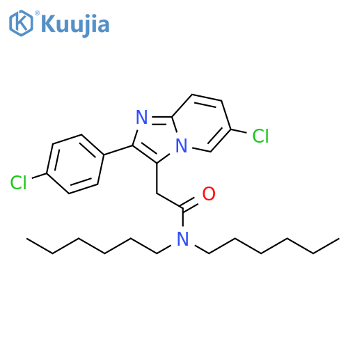 Imidazo[1,2-a]pyridine-3-acetamide, 6-chloro-2-(4-chlorophenyl)-N,N-dihexyl- structure