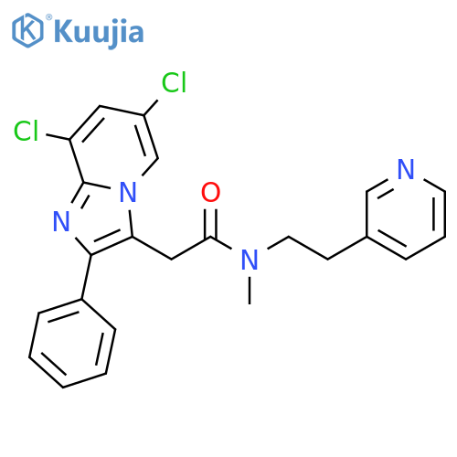 Imidazo[1,2-a]pyridine-3-acetamide, 6,8-dichloro-N-methyl-2-phenyl-N-[2-(3-pyridinyl)ethyl]- structure
