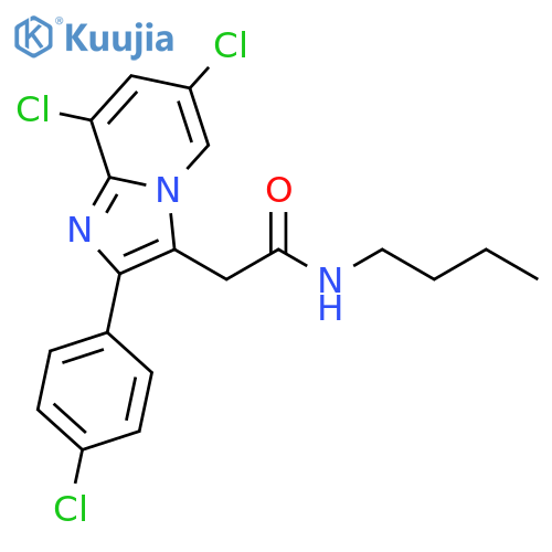 Imidazo[1,2-a]pyridine-3-acetamide,N-butyl-6,8-dichloro-2-(4-chlorophenyl)- structure