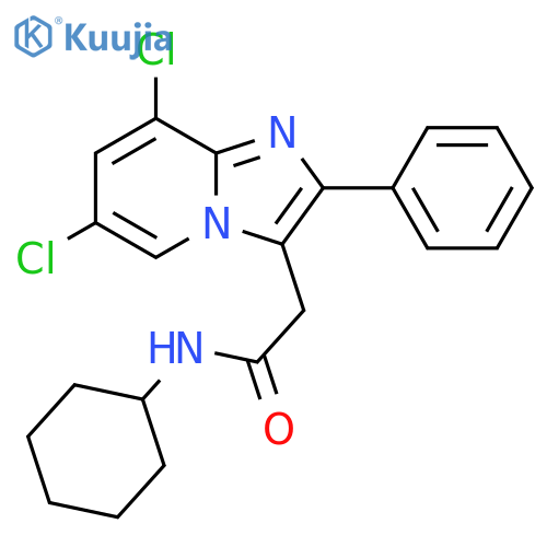 Imidazo[1,2-a]pyridine-3-acetamide, 6,8-dichloro-N-cyclohexyl-2-phenyl- structure